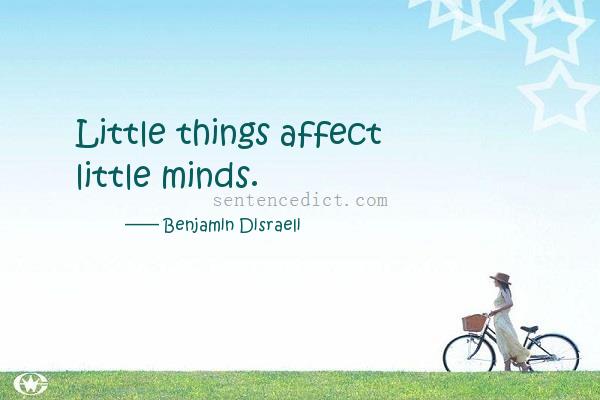Good sentence's beautiful picture_Little things affect little minds.