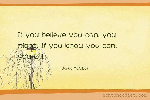 Good sentence's beautiful picture_If you believe you can, you might. If you know you can, you will.