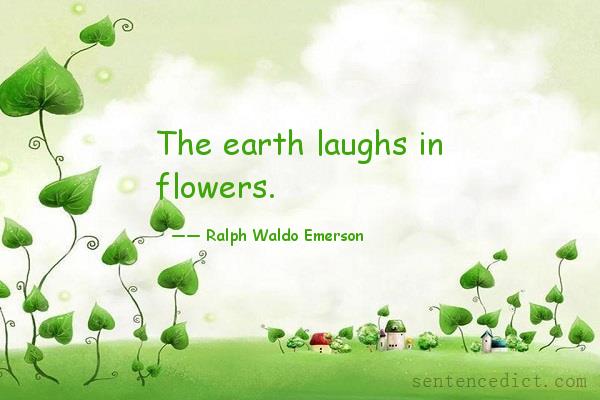 Good sentence's beautiful picture_The earth laughs in flowers.