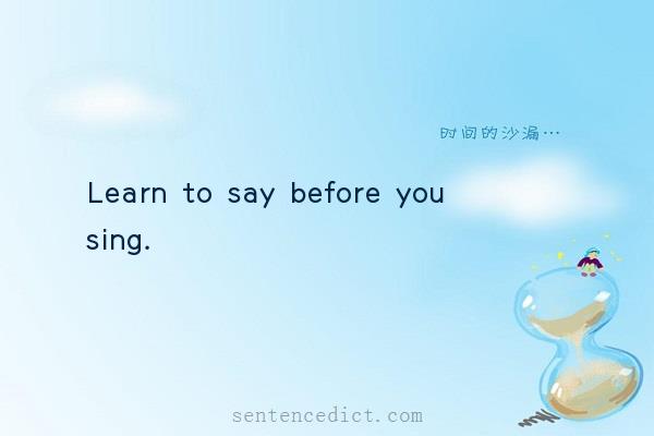 Good sentence's beautiful picture_Learn to say before you sing.