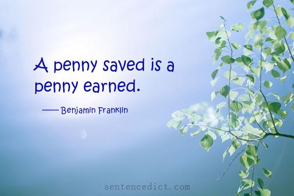 Good sentence's beautiful picture_A penny saved is a penny earned.
