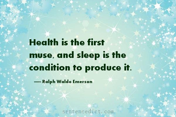 Good sentence's beautiful picture_Health is the first muse, and sleep is the condition to produce it.