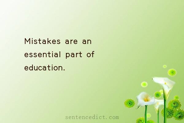 Good sentence's beautiful picture_Mistakes are an essential part of education.