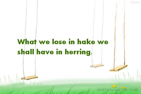 Good sentence's beautiful picture_What we lose in hake we shall have in herring.