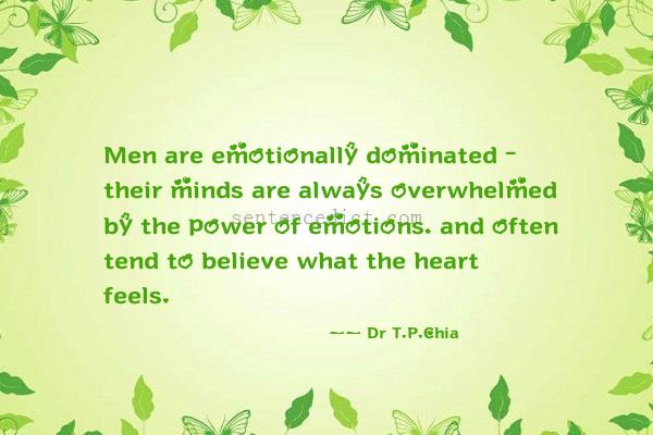 Good sentence's beautiful picture_Men are emotionally dominated - their minds are always overwhelmed by the power of emotions, and often tend to believe what the heart feels.