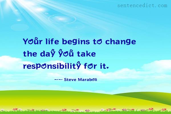 Good sentence's beautiful picture_Your life begins to change the day you take responsibility for it.