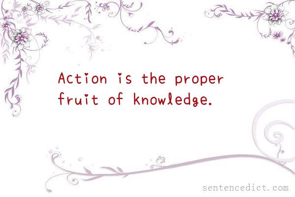Good sentence's beautiful picture_Action is the proper fruit of knowledge.