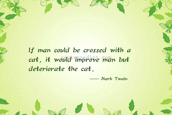 Good sentence's beautiful picture_If man could be crossed with a cat, it would improve man but deteriorate the cat.