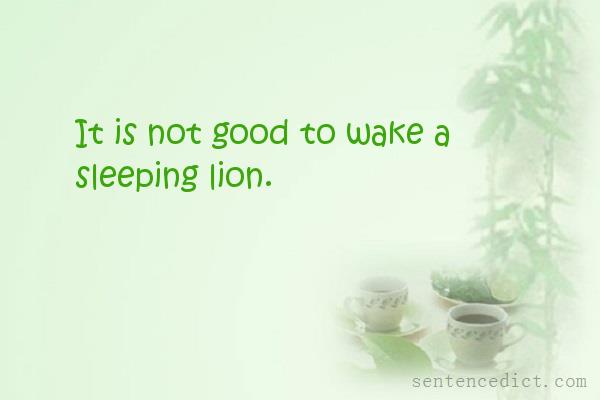 Good sentence's beautiful picture_It is not good to wake a sleeping lion.