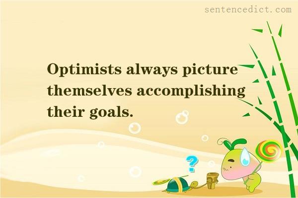 Good sentence's beautiful picture_Optimists always picture themselves accomplishing their goals.