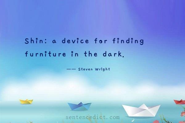 Good sentence's beautiful picture_Shin: a device for finding furniture in the dark.