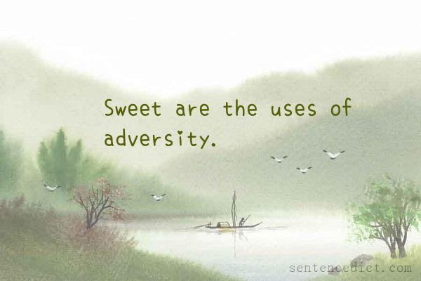 Good sentence's beautiful picture_Sweet are the uses of adversity.