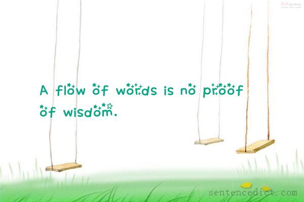 Good sentence's beautiful picture_A flow of words is no proof of wisdom.