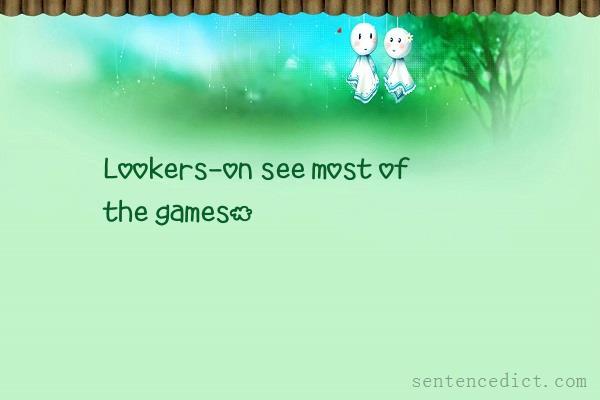 Good sentence's beautiful picture_Lookers-on see most of the games.