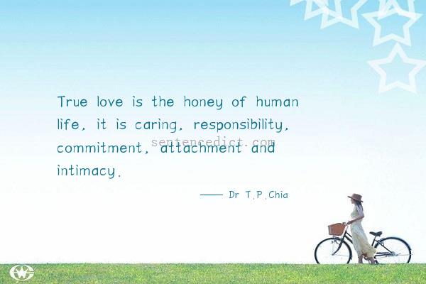 Good sentence's beautiful picture_True love is the honey of human life, it is caring, responsibility, commitment, attachment and intimacy.
