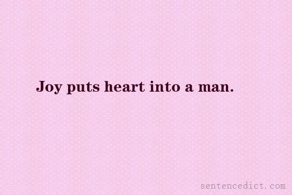 Good sentence's beautiful picture_Joy puts heart into a man.