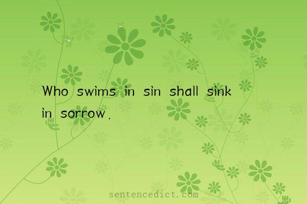 Good sentence's beautiful picture_Who swims in sin shall sink in sorrow.