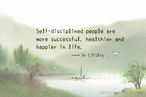 Good sentence's beautiful picture_Self-disciplined people are more successful, healthier and happier in life.