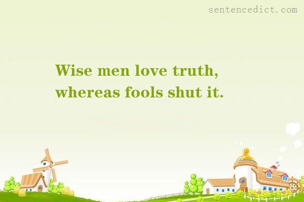 Good sentence's beautiful picture_Wise men love truth, whereas fools shut it.
