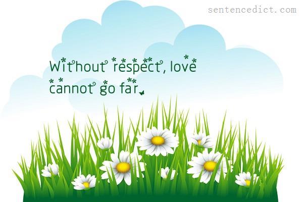 Good sentence's beautiful picture_Without respect, love cannot go far.