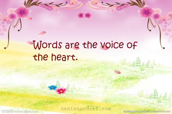 Good sentence's beautiful picture_Words are the voice of the heart.