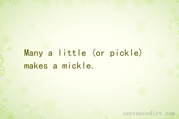 Good sentence's beautiful picture_Many a little (or pickle) makes a mickle.