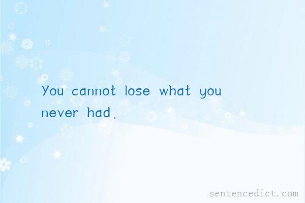 Good sentence's beautiful picture_You cannot lose what you never had.