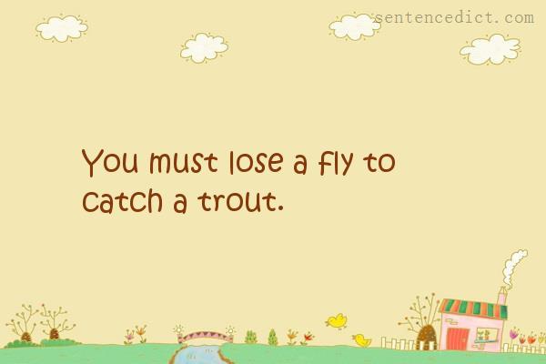 Good sentence's beautiful picture_You must lose a fly to catch a trout.
