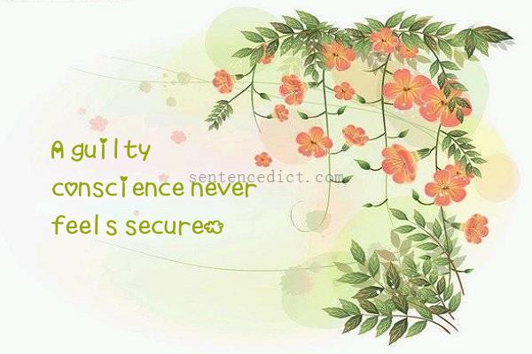 Good sentence's beautiful picture_A guilty conscience never feels secure.
