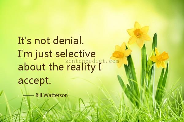 Good sentence's beautiful picture_It's not denial. I'm just selective about the reality I accept.