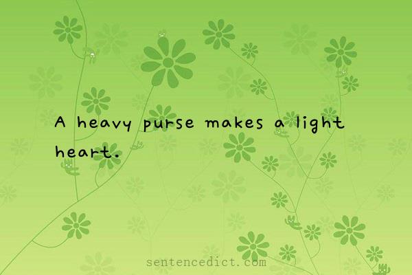 Good sentence's beautiful picture_A heavy purse makes a light heart.
