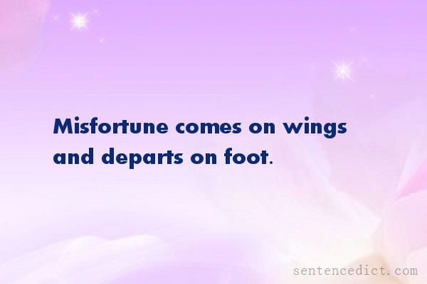 Good sentence's beautiful picture_Misfortune comes on wings and departs on foot.