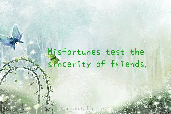 Good sentence's beautiful picture_Misfortunes test the sincerity of friends.
