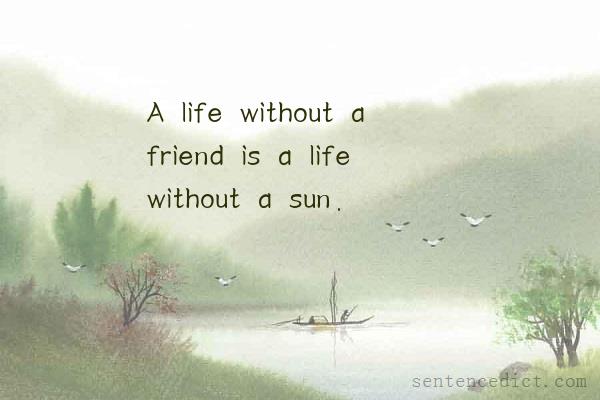 Good sentence's beautiful picture_A life without a friend is a life without a sun.