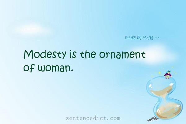 Good sentence's beautiful picture_Modesty is the ornament of woman.