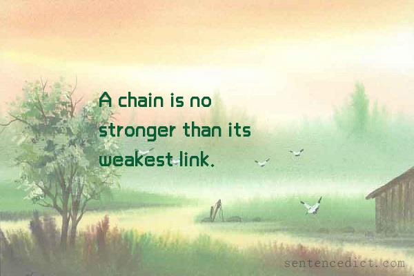 Good sentence's beautiful picture_A chain is no stronger than its weakest link.