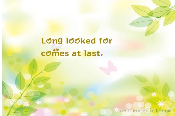 Good sentence's beautiful picture_Long looked for comes at last.