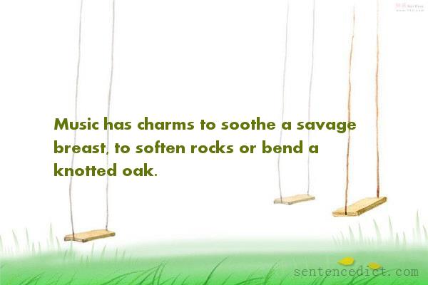 Good sentence's beautiful picture_Music has charms to soothe a savage breast, to soften rocks or bend a knotted oak.