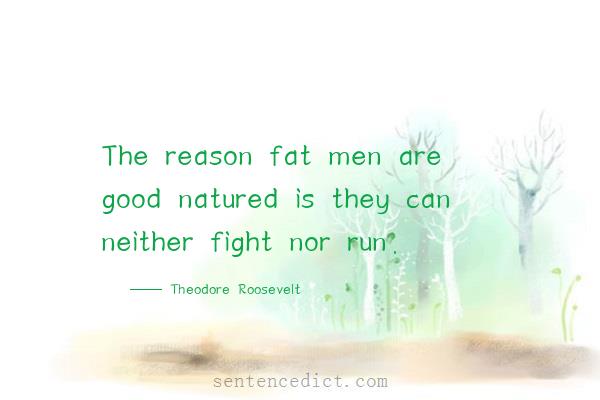 Good sentence's beautiful picture_The reason fat men are good natured is they can neither fight nor run.
