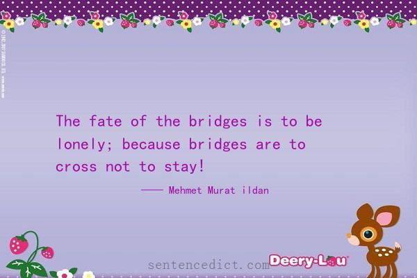 Good sentence's beautiful picture_The fate of the bridges is to be lonely; because bridges are to cross not to stay!