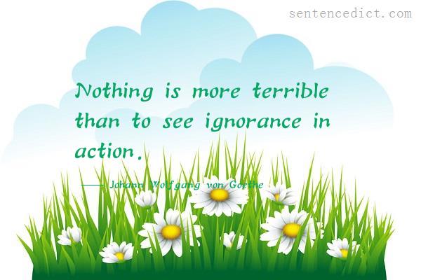 Good sentence's beautiful picture_Nothing is more terrible than to see ignorance in action.