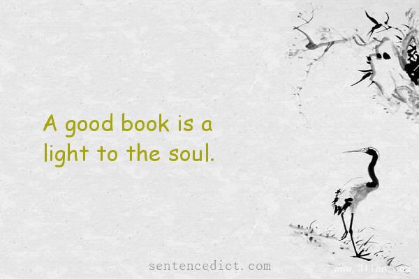 Good sentence's beautiful picture_A good book is a light to the soul.
