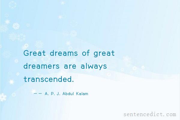 Good sentence's beautiful picture_Great dreams of great dreamers are always transcended.