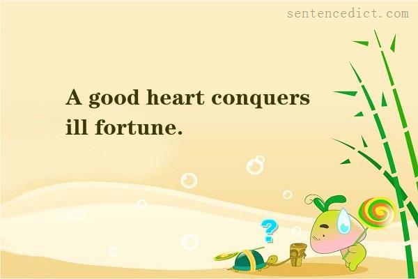 Good sentence's beautiful picture_A good heart conquers ill fortune.