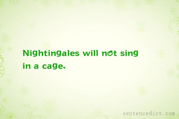 appreciation - Nightingales will not sing in a cage.