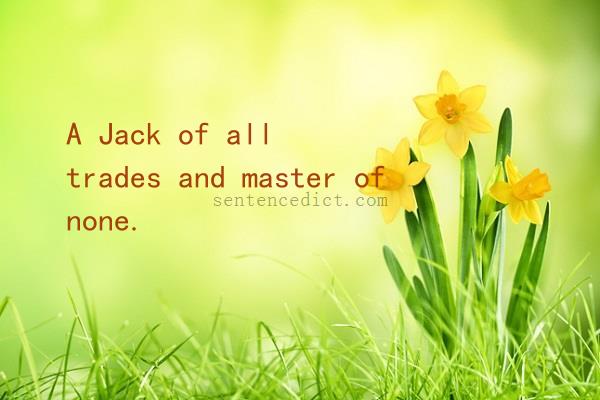 Good sentence's beautiful picture_A Jack of all trades and master of none.