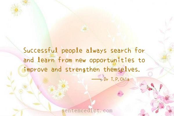 Good sentence's beautiful picture_Successful people always search for and learn from new opportunities to improve and strengthen themselves.