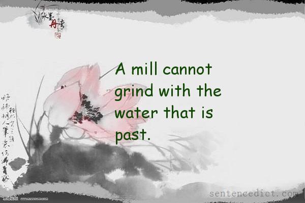 Good sentence's beautiful picture_A mill cannot grind with the water that is past.