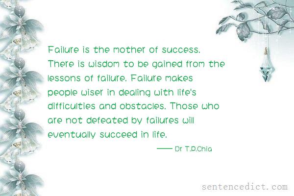 Good sentence's beautiful picture_Failure is the mother of success. There is wisdom to be gained from the lessons of failure. Failure makes people wiser in dealing with life's difficulties and obstacles. Those who are not defeated by failures will eventually succeed in life.