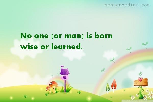 Good sentence's beautiful picture_No one (or man) is born wise or learned.